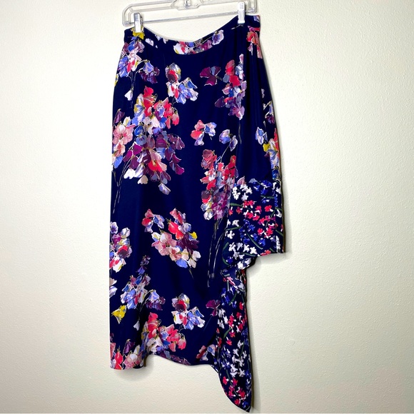 LEWIT Silk Asymmetrical Floral Skirt - Picture 3 of 6